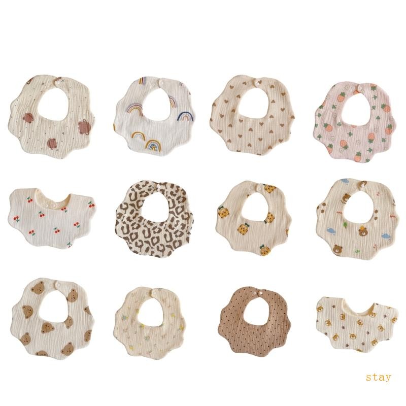 Stay Baby Bib เอี๊ยมน้ําลายทารกแรกเกิด ผ้าฝ้าย Burp ผ้า 2 ปุ่มเอี๊ยม ...