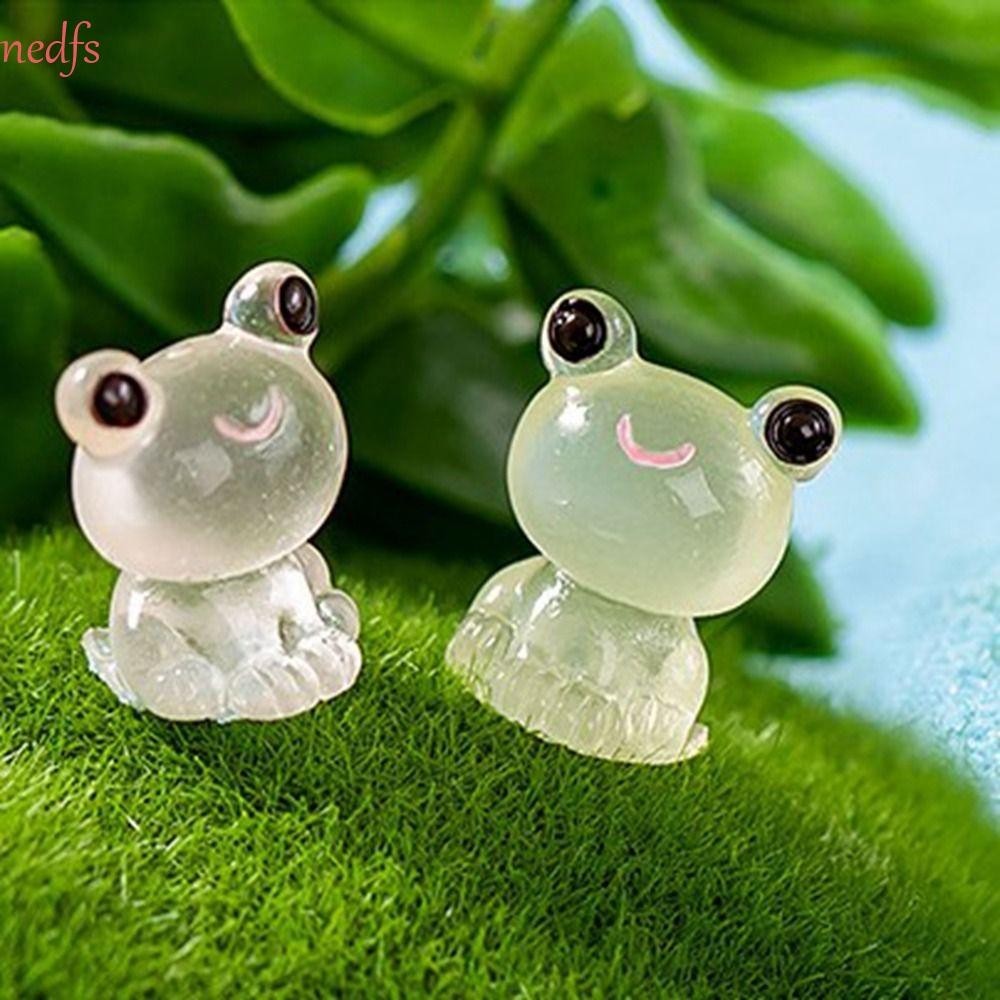 Nedfs Luminous Frog Ornaments, Glow At Dark Micro Landscape Mini Glow ...