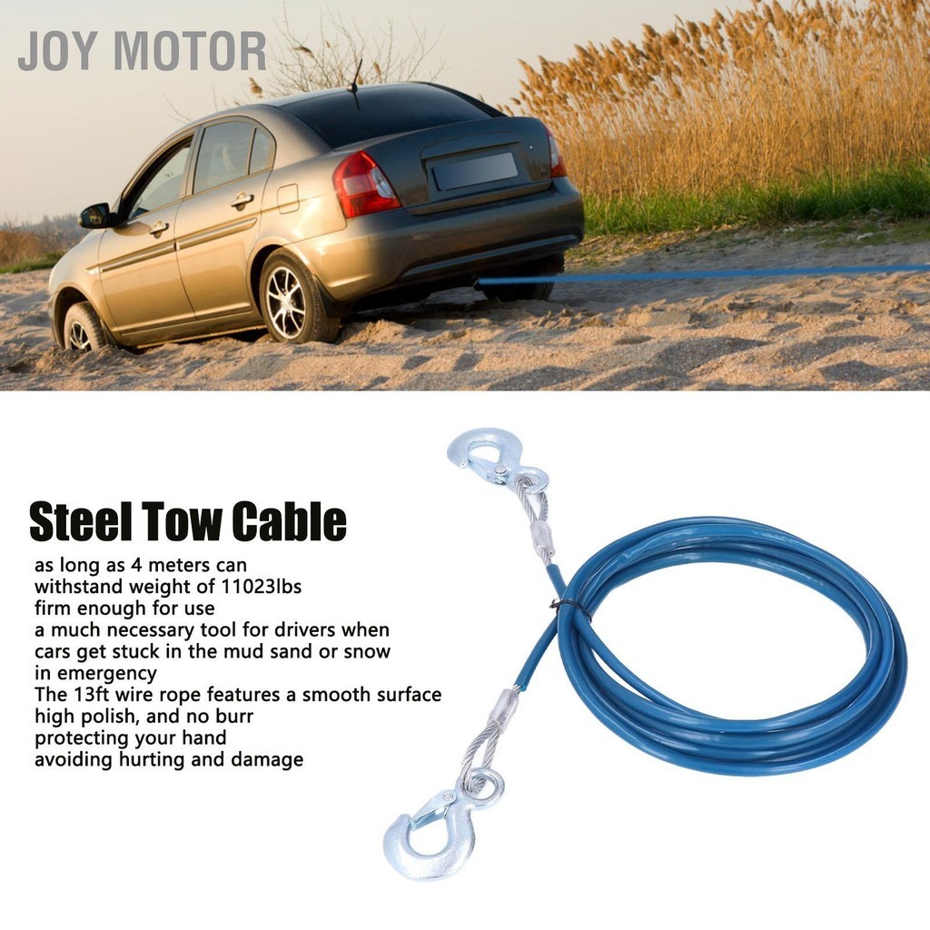 JOY Motor 4 เมตร x 10 มิลลิเมตรรถ Tow Cable Heavy Duty สายคล้องเชือก ...