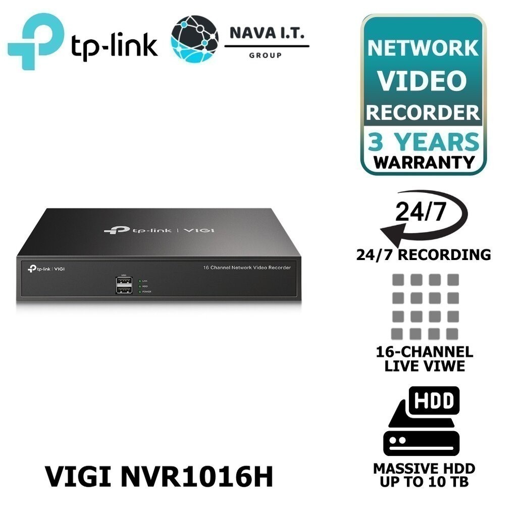 ⚡️กรุงเทพฯด่วน1ชั่วโมง⚡️ TP-LINK VIGI NVR1016H เครื่องบันทึก NVR 16 ...