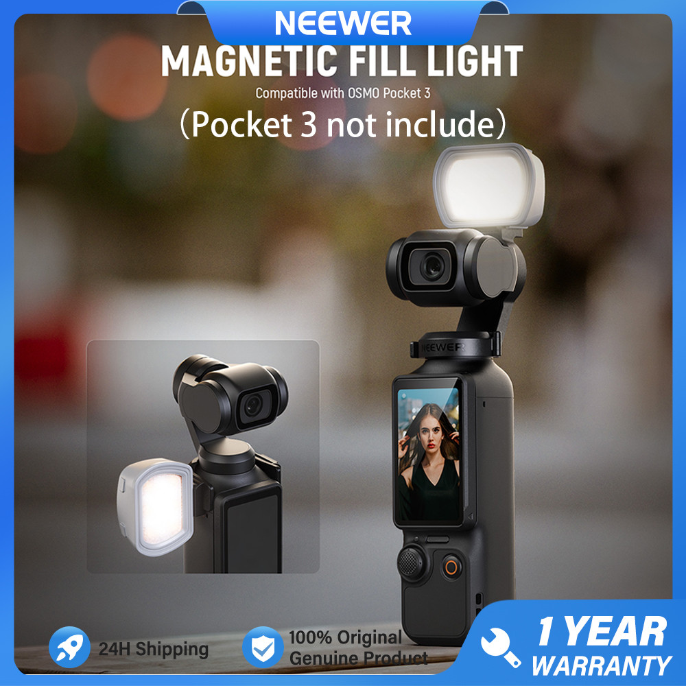NEEWER M21 Magnetic Fill Light Video Light 2800k-6500k for DJI Pocket 3 Camera built-in 200mAh battery 2W Type-C USB Charging - 44