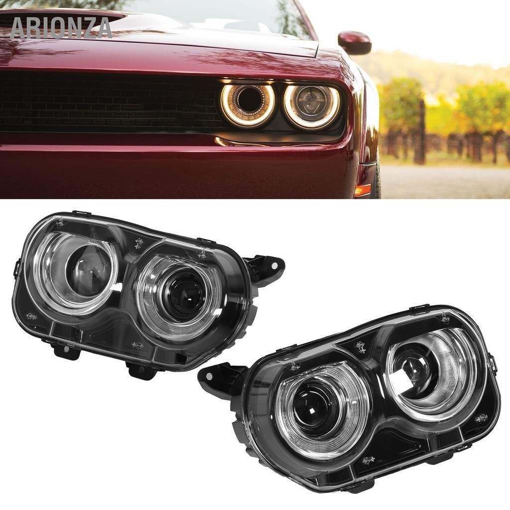 ARIONZA VLAND ไฟหน้าโปรเจคเตอร์ LED คานคู่ Fit สำหรับ Dodge Challenger ...