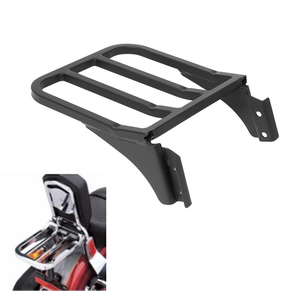 Motorcycle Black Sissy Bar Backrest With Luggage Rack – Fits