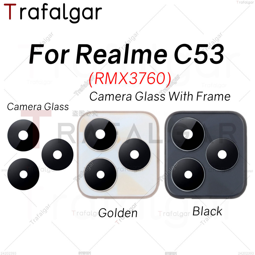เลนส ์ กล ้ องหลังสําหรับ Realme C53 RMX3760 ฝาครอบกระจกกล ้ องด ้ าน ...