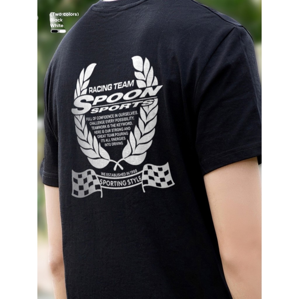 สไตล ์ ใหม ่ SPOON แขนสั ้ น JDM Theme Suzuka Track Modified Car T ...