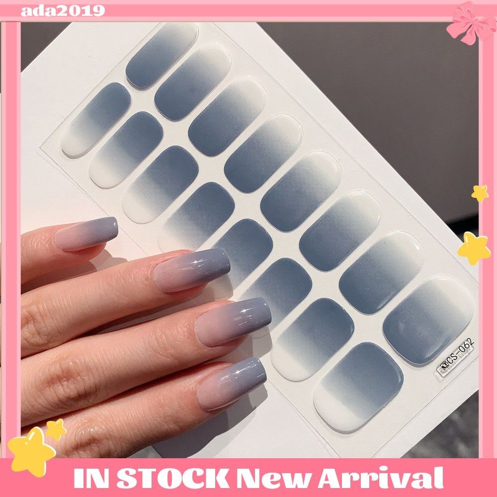 Semi-cured เจลเล็บแถบ Patch สีทึบ Gradient Sliders กาวกันน้ําติดทนนาน ...