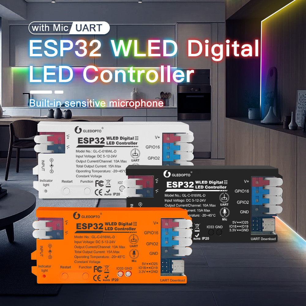 Gledopto ESP32 WLED LED Controller APP แสงแบบไดนามิก DIY USB-C ดาวน์ ...