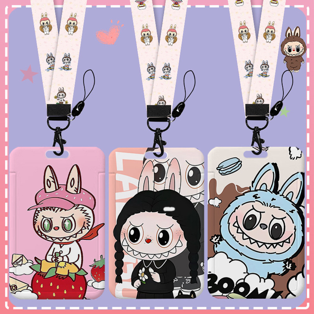 การ์ตูน Labubu Student Bus Subway Card Holder พร้อมเชือกเส้นเล็ก Anti ...
