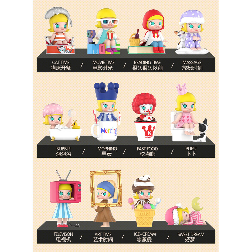 Popmart POPMART MOLLYs Day Series Mystery Box Figure ของขวัญ