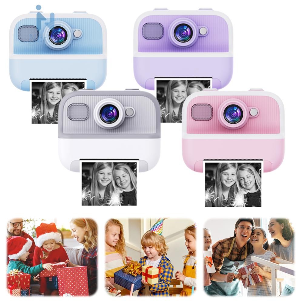 Kids Mini Instant Print Camera Dual Lens หน้าจอ 2.4 นิ้ว HD 1080P ของ ...