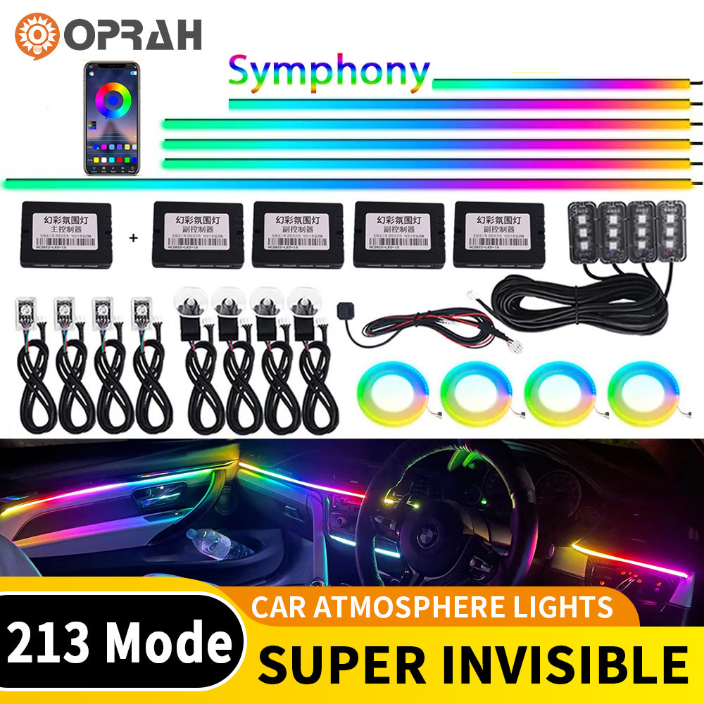 Oprah 22 in 1 รถ Ambient Light Symphony RGB ในร่มอะคริลิค Optical Light ...
