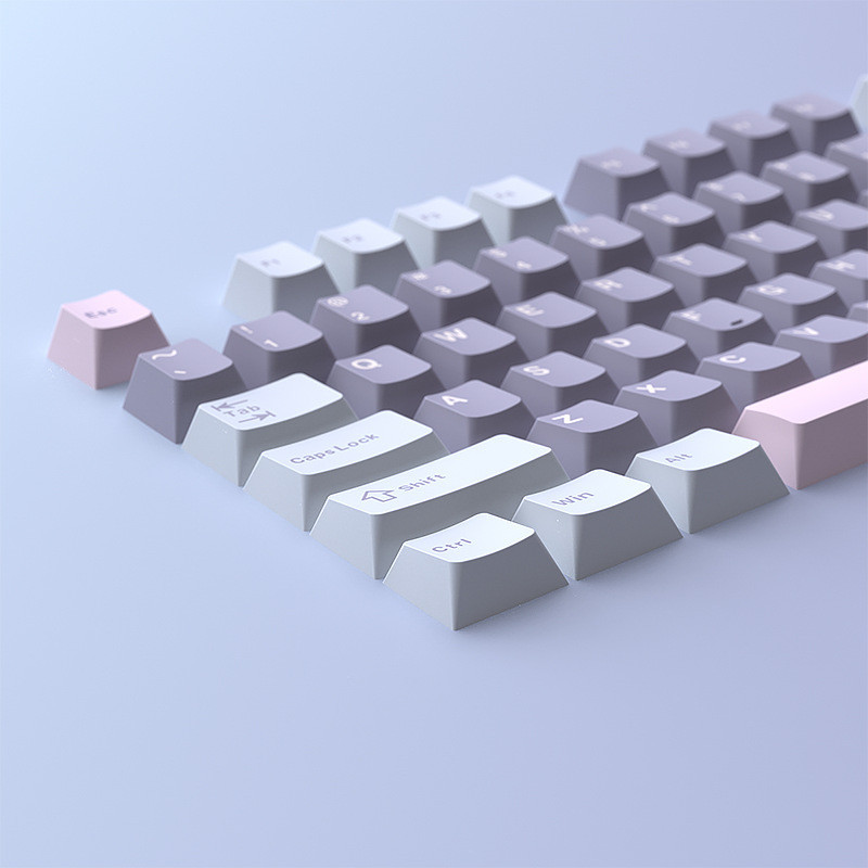 125 คีย์ Macaron สี Keycaps โปรไฟล์เชอร์รี่ Double Shot PBT Keycap ...