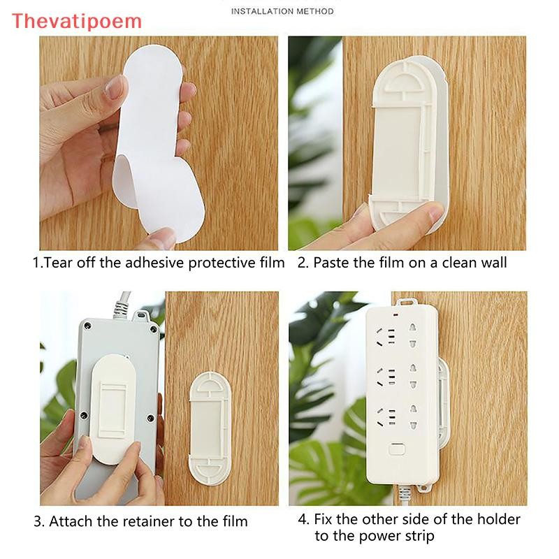 [Thevatipoem] ตะขอเก็บของติดผนัง Punchฟรี Plug Racks Extension Sockets