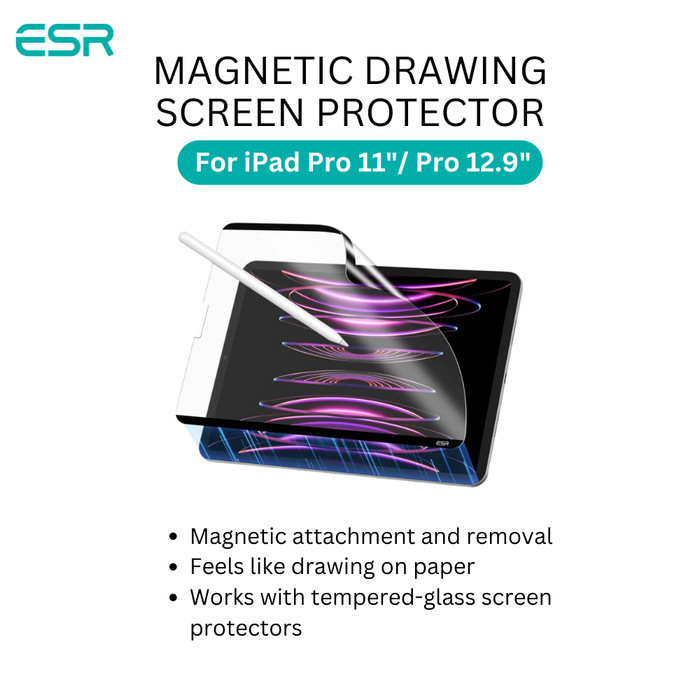 Esr Paper-Feel Magnetic Screen Protector iPad Pro 2018 2020 2021 2022 ...