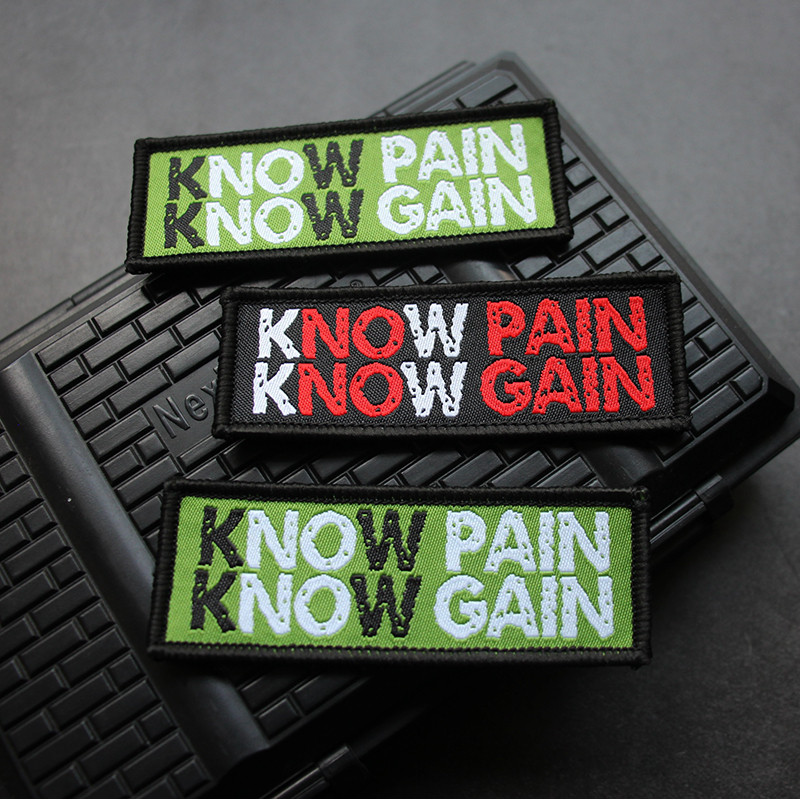 Velcro Badge NO PAIN NO GAIN ภาษาอังกฤษแรงบันดาลใจ Velcro Patch ทอผ้า ...