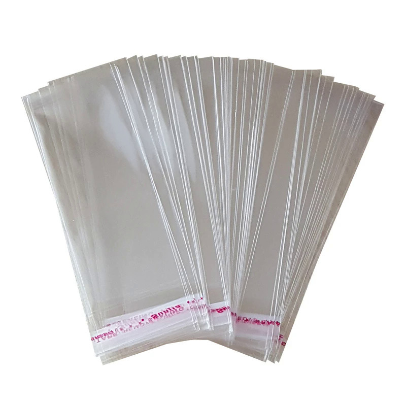 100Pcs Multiple Size Clear Self Adhesive Cello Cellophane Bag Self ...