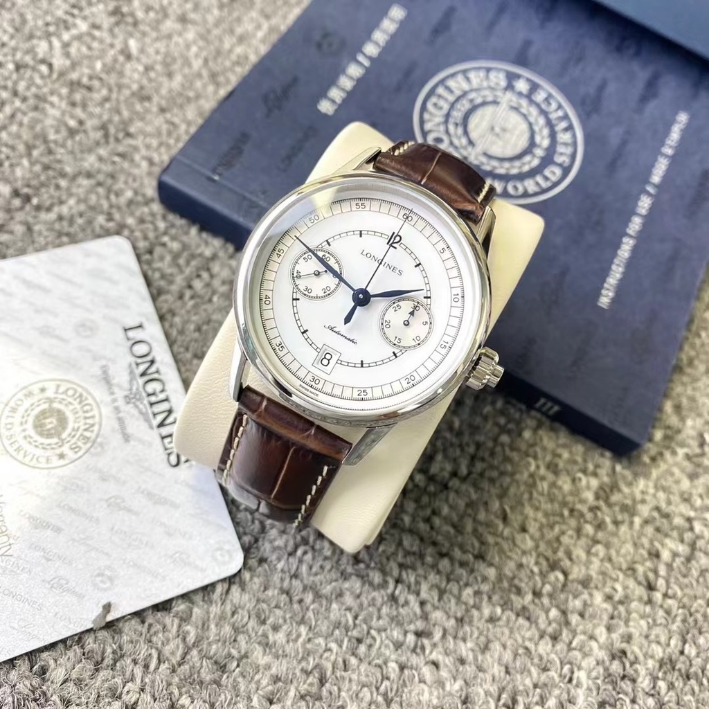 Longines Master Watchmaker นาฬิกากลไกอัตโนมัติแบบดั้งเดิมผู้ชายของแท้ ...