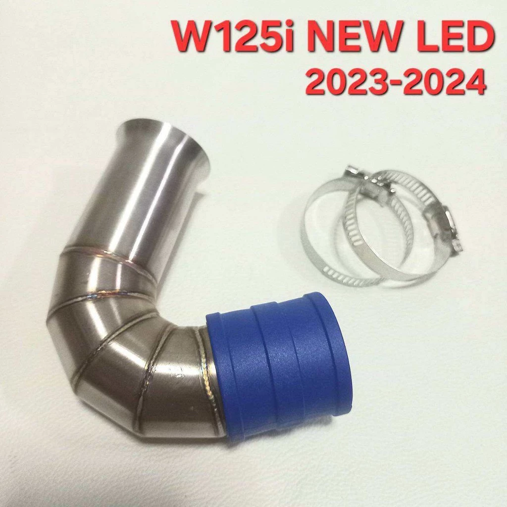 ท่อกรอง ท่อกรองเลสWAVE125i ใหม่ LED 2023-2024 คอกรองสแตนเลสเวฟ W125i ใหม่ LED เวฟ2023 ท่อกรองอากาศเลส มอเตอร์ไซค์ Motorc รูปที่ 2
