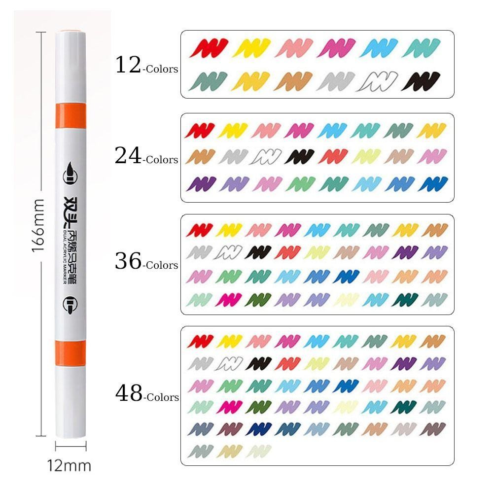 Peonypavilion ปากกาอะคริลิค, Stackable สี 12/24/36/48-สี Marker ปากกา ...