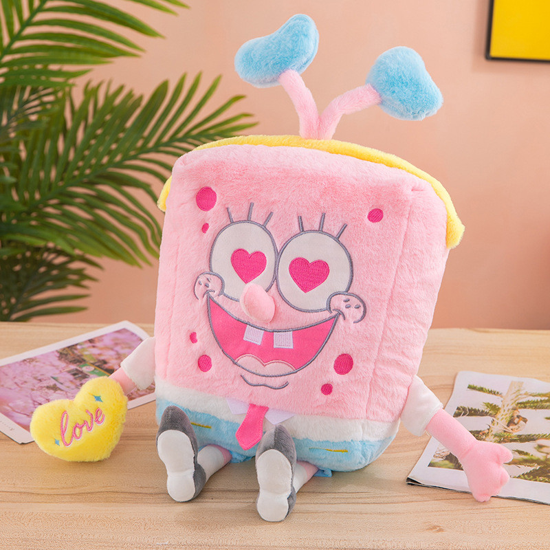สีชมพู SpongeBob SquarePants ตุ๊กตาพายดาวตุ๊กตาของเล่น Ragdoll หมอนนอน ...