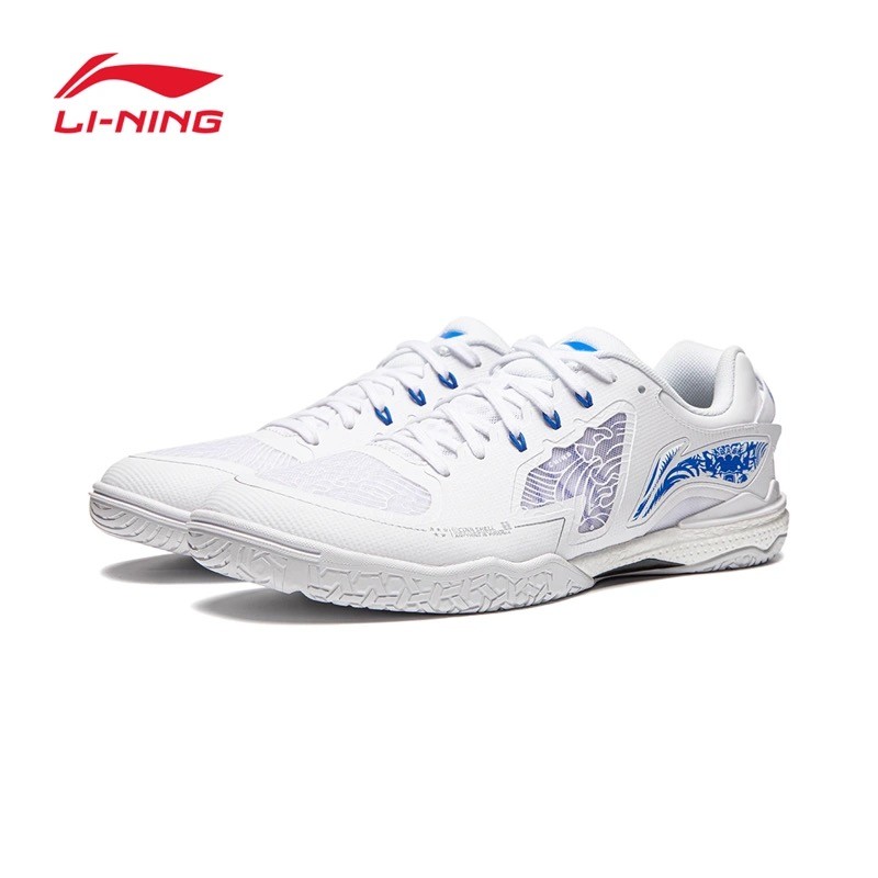Ping Pong Shoes Li Ning New Kirin 3.0 Table Tennis competition shoes 2024 White Blue Shopee Thailand