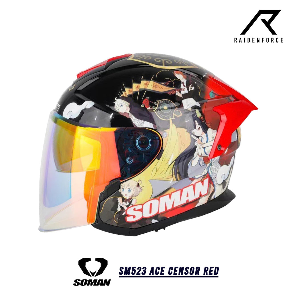หมวกกันน็อค SOMAN - SM523 ACE Censor Red | Shopee Thailand
