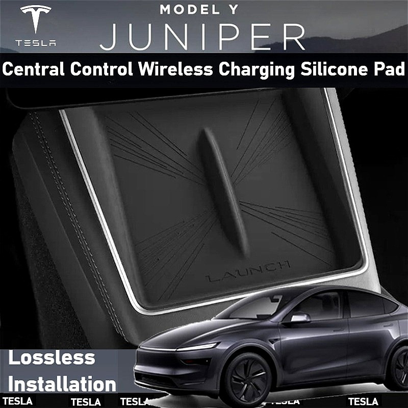 เหมาะสำหรับ 2025 Tesla รุ่น Y Juniper Central Control ไร้สายชาร์จแผ่น ...