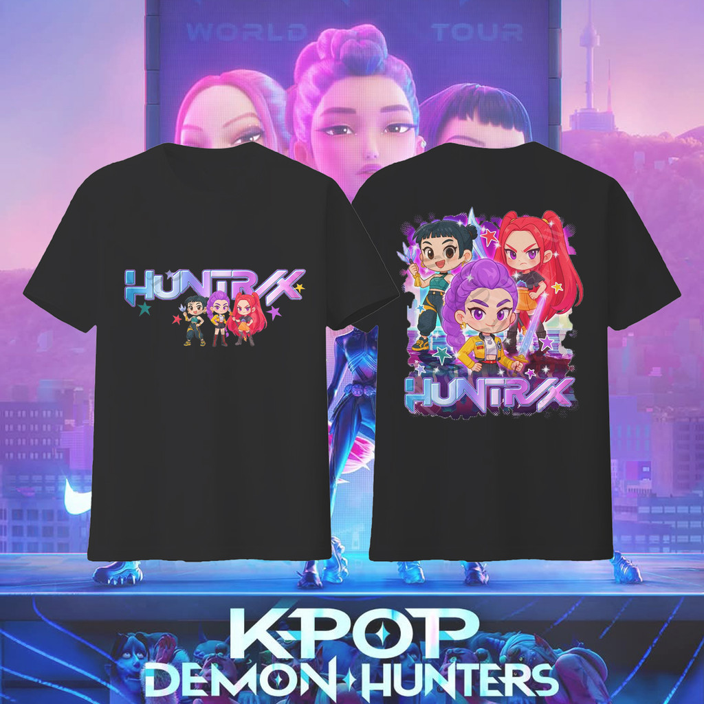 เสื้อเชิ้ต Kpop Huntrix 2 ด้าน, เสื้อยืดผู้หญิง Kpop Demon Hunters ...