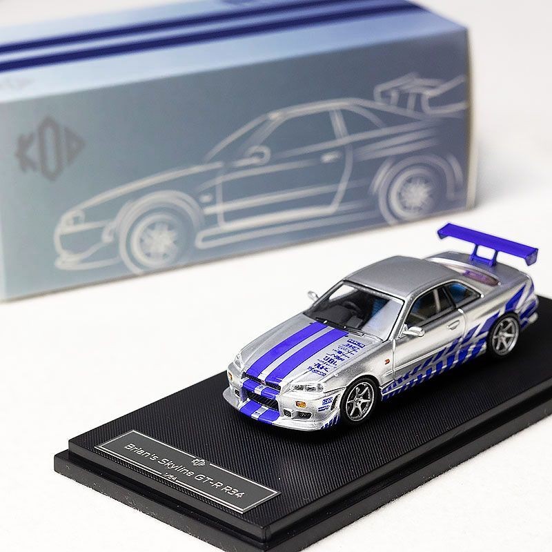 KOD 1/64 Nissan GTR R34 C-West รถรุ่น Diecast รถของเล่นคอลเลกชันของขวัญ ...