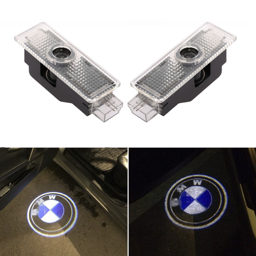 2pcs รถสัญลักษณ์ระบุไฟประตูยินดีต้อนรับสําหรับ BMW, Ground Led โลโก้ ...