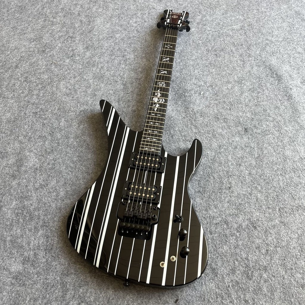 Specker Black White Stripes 24 Frets กีตาร์ไฟฟ้า Skeleton Inlay กีตาร์ ...