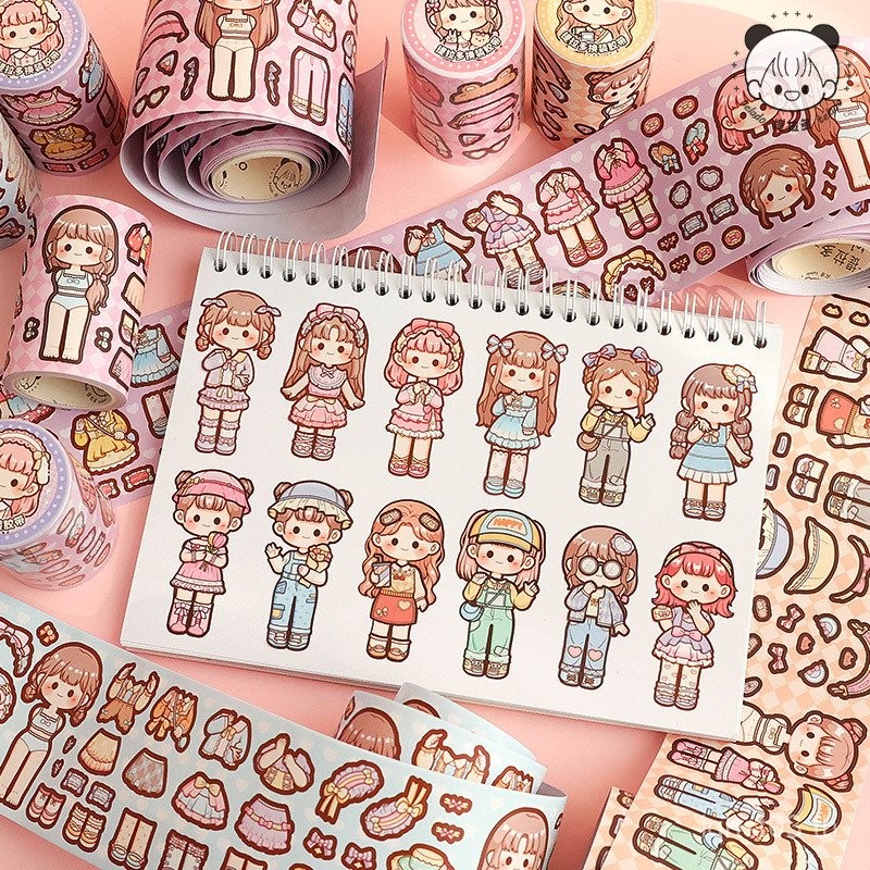 Tirado Dress-up Tape Girl Princess Wear Dress-up Dress-up Stickers Cut ...