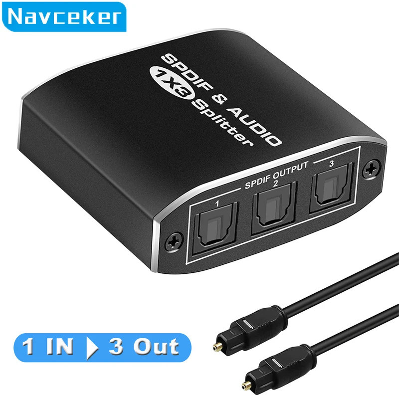 Sdoppiatore Audio Digitale 1 In 3 Uscite - Ottico Toslink E Coassiale Spdif - BolAAzul