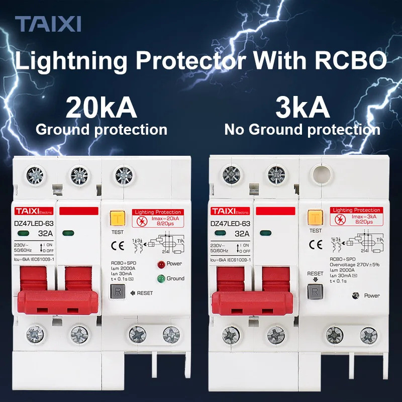 Residual Current Circuit Breaker RCD RCBO RCCB สวิตช์หลักพร้อม Surge ...