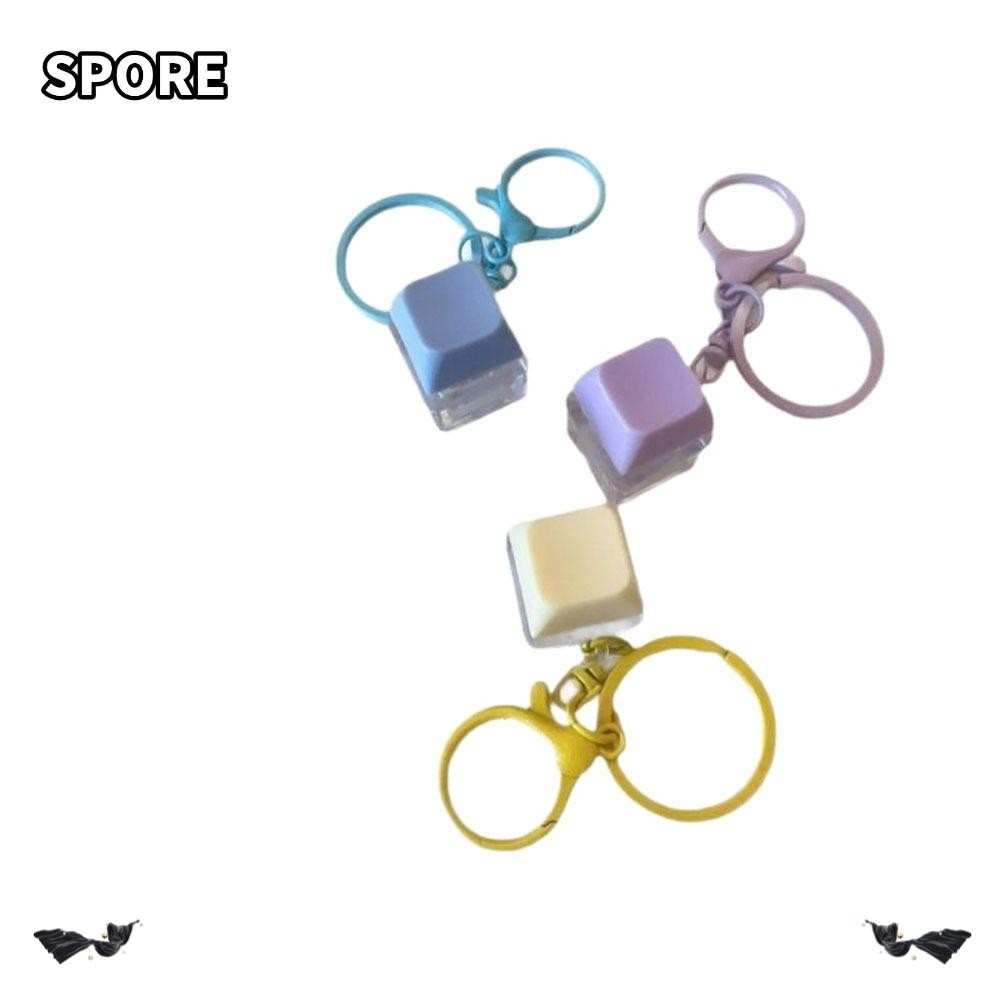 SPORE หมวกคีย์บอร์ดนิ้ว,พร้อมไฟ DIY คีย์บอร์ด Fidget พวงกุญแจ, ปุ่มผ่อน ...