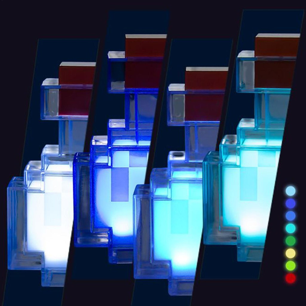 Minecraft potion ขวดไฟกลางคืนหลอดไฟ LED 8 สีเปลี่ยนได้ werfhth | Shopee ...