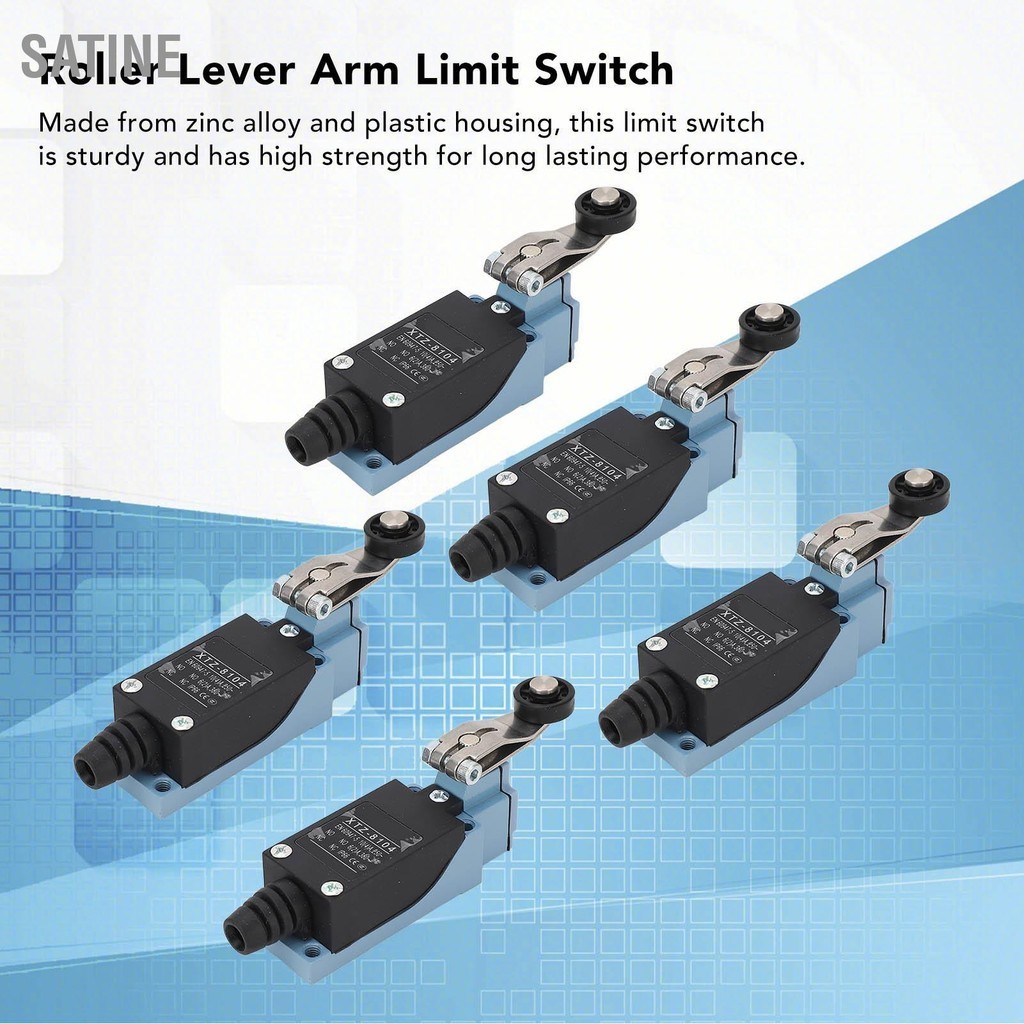 SaTine 5 ชิ้น Roller Lever Arm Limit Switch IP66 Rotary Adjustable