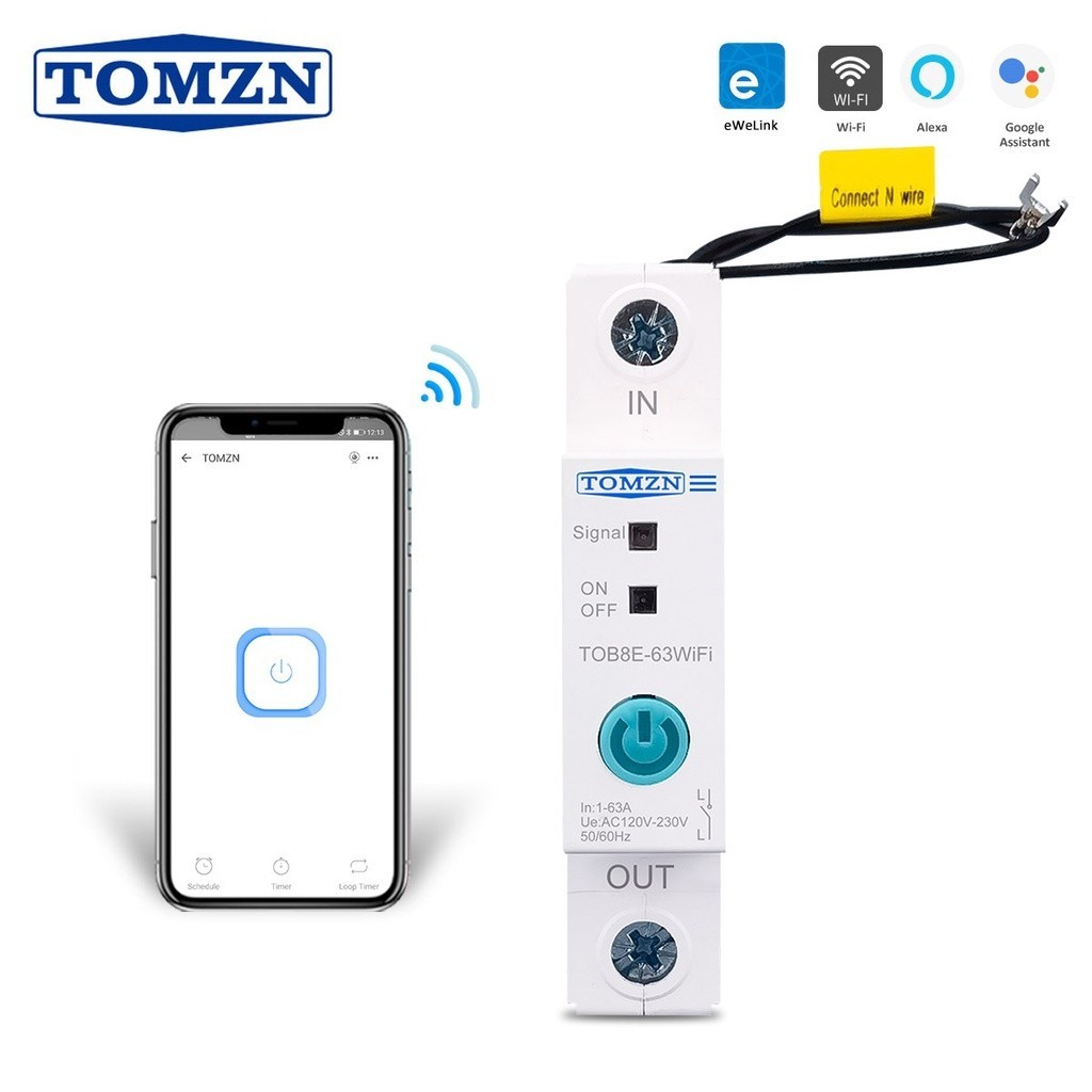63A Din Rail WIFI Circuit Breaker Smart Switch Remote Control by ...