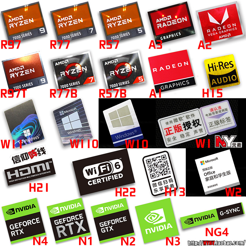 Original AMD Ryzen Ryzen R9 R7 R5 7000 Series CPU สติ๊กเกอร์คอมพิวเตอร์ ...