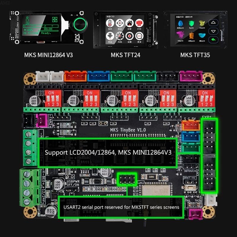 AMZ เมนบอร์ดเครื่องพิมพ์ MKS Tinybee บอร์ดควบคุม Esp32 Wifi รองรับ MKS ...