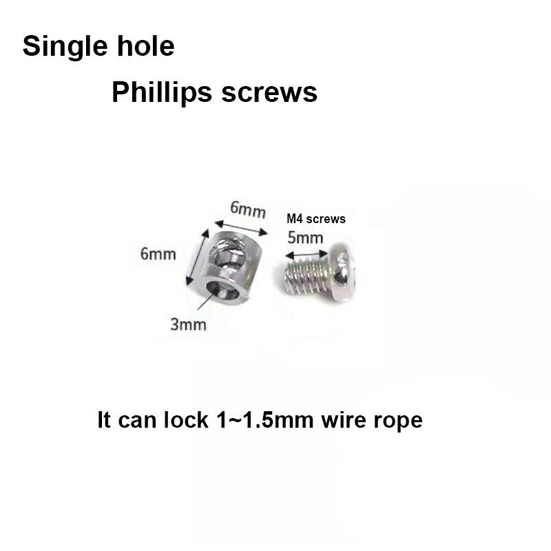 5/10pcs Adjustable Wire Rope Buckles Clamp Single/Double Hole for DIY ...