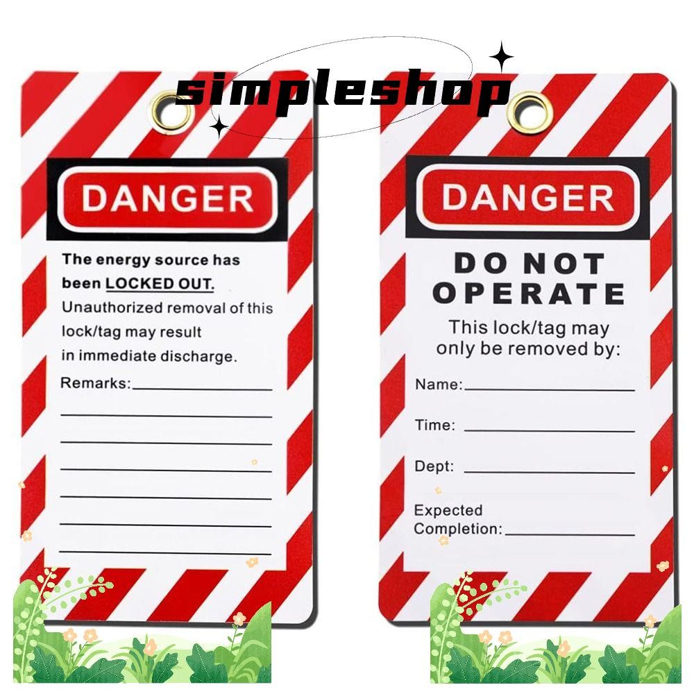 Simple Lockout Tagout Tags, สีแดง 16.4*9.5 cm/6.5*3.7 นิ้ว Danger Do ...