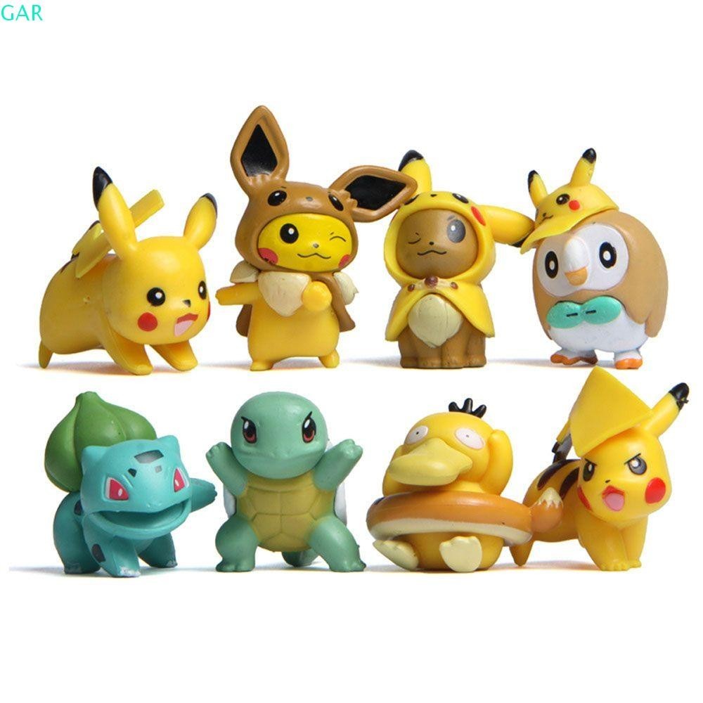 Gar Pikachu ตัวเลขการกระทําน่ารักเลือดร้อนอะนิเมะ Pikachu Miniatures ...