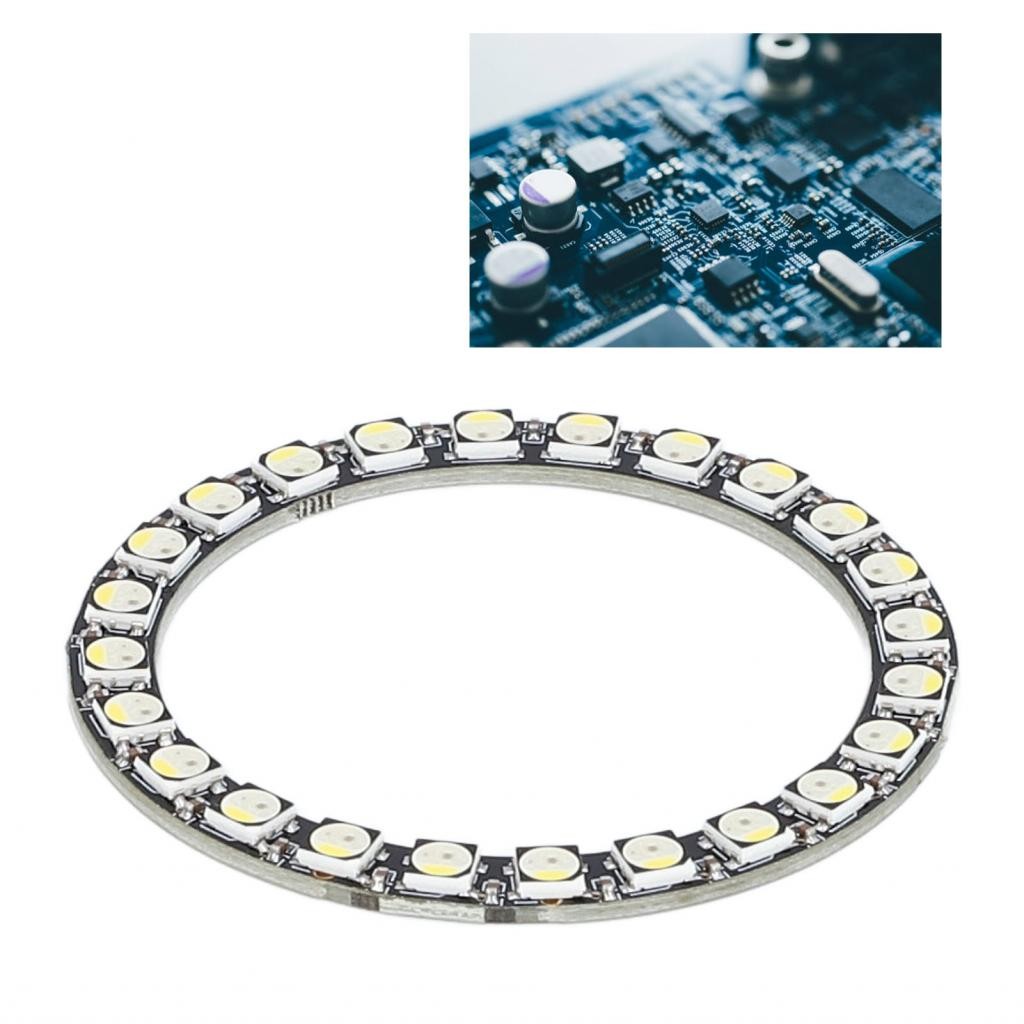 RGB LED Ring 800 kHz หลอดโปรโตคอลการติดตั้งที่ยืดหยุ่นในตัวสร้างในชิปได ...
