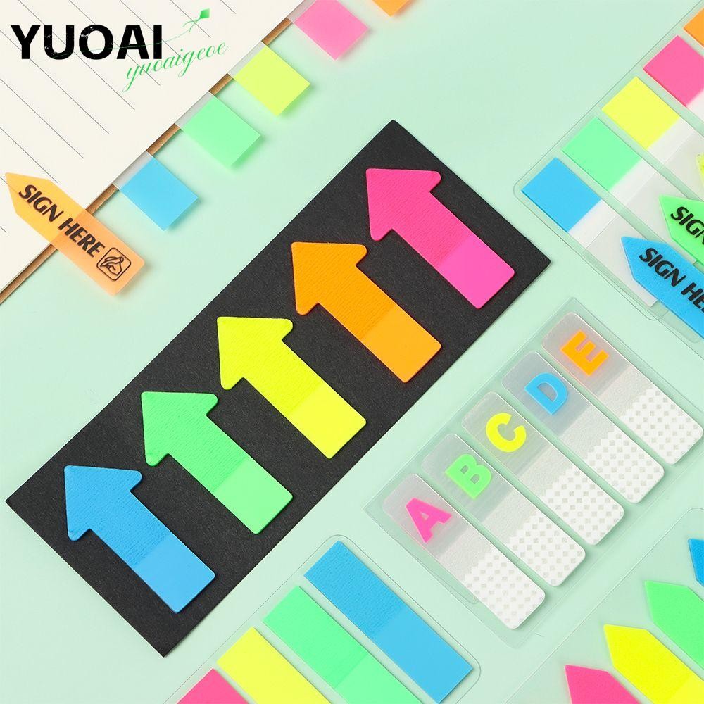 Yuoai 100 แผ่น Sticky Notes Vintage บุ๊คมาร์คสีอุปกรณ์สํานักงานป้าย Key ...
