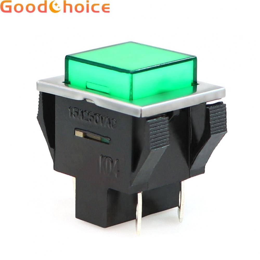 【Good】Square Button Switch Heat-resistant Impact-resistant Metal Cover ...