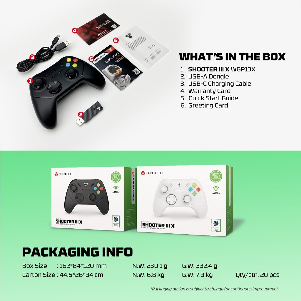 FANTECH รุ่น WGP13X จอยเกมมิ่งไร้สาย จอยไร้สาย Wireless gaming controller เล่นได้ทั้งพีซี PS3
