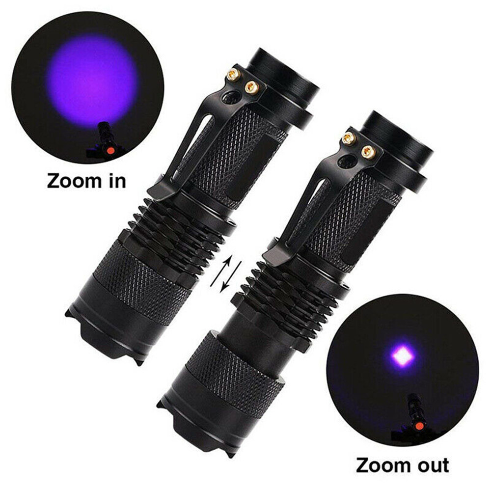 ไฟฉายขนาดเล็ก UV Violet ไฟฉาย LED Blacklight Light 395NM ไฟฉายตรวจสอบ ...