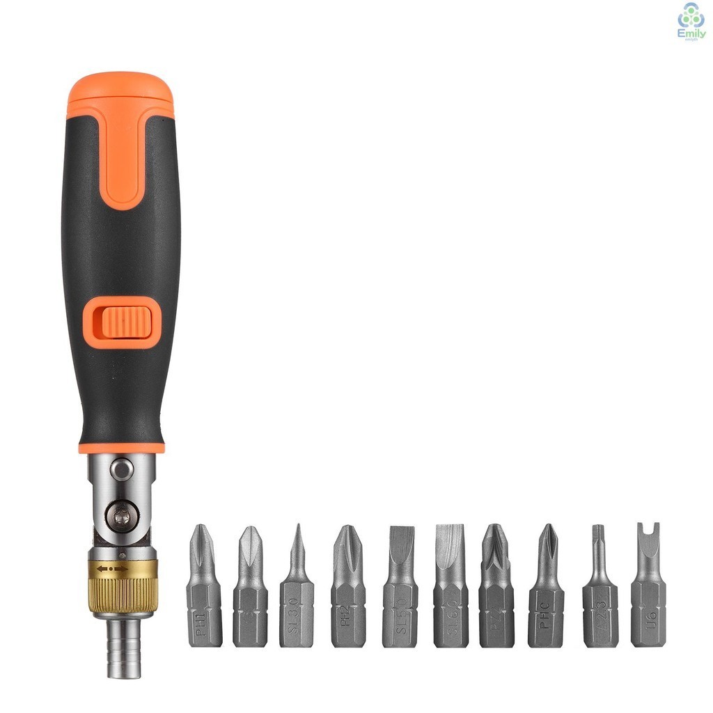 ไขควงวงล้อสองทาง 10-in-1 Multi-bit Ratchet Screw Drivers Set 6.23 มม. ...