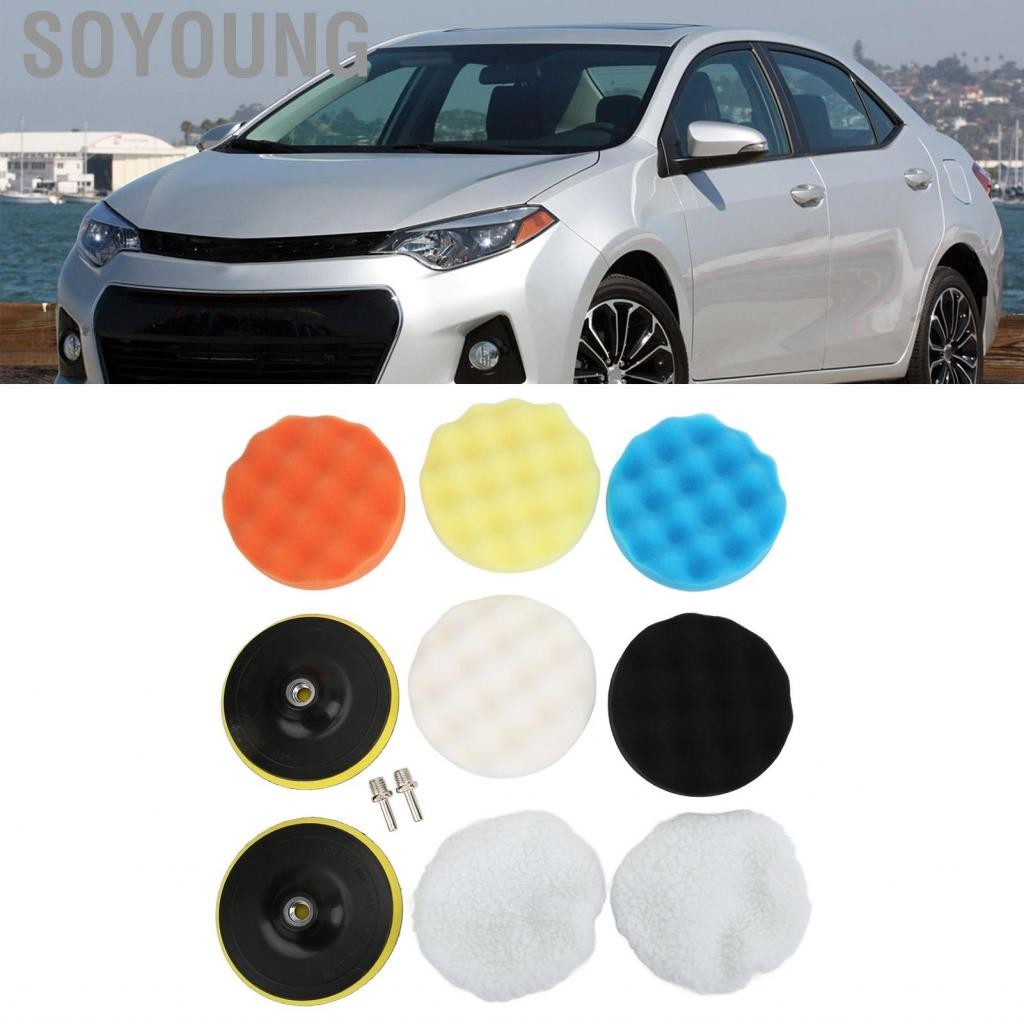 Soyoung ขัดขัดฟองน้ำ Pads ขัด Bonnet ชุดแม้ใช้สำหรับ 5-6in PNEUMATIC ...